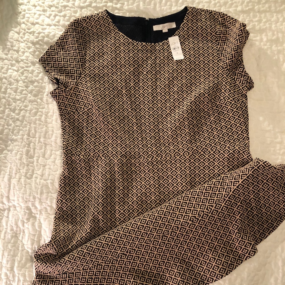 Loft jacquard patterned dress